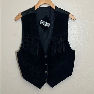 Mona Mode Black Vintage Western Fringe Vest